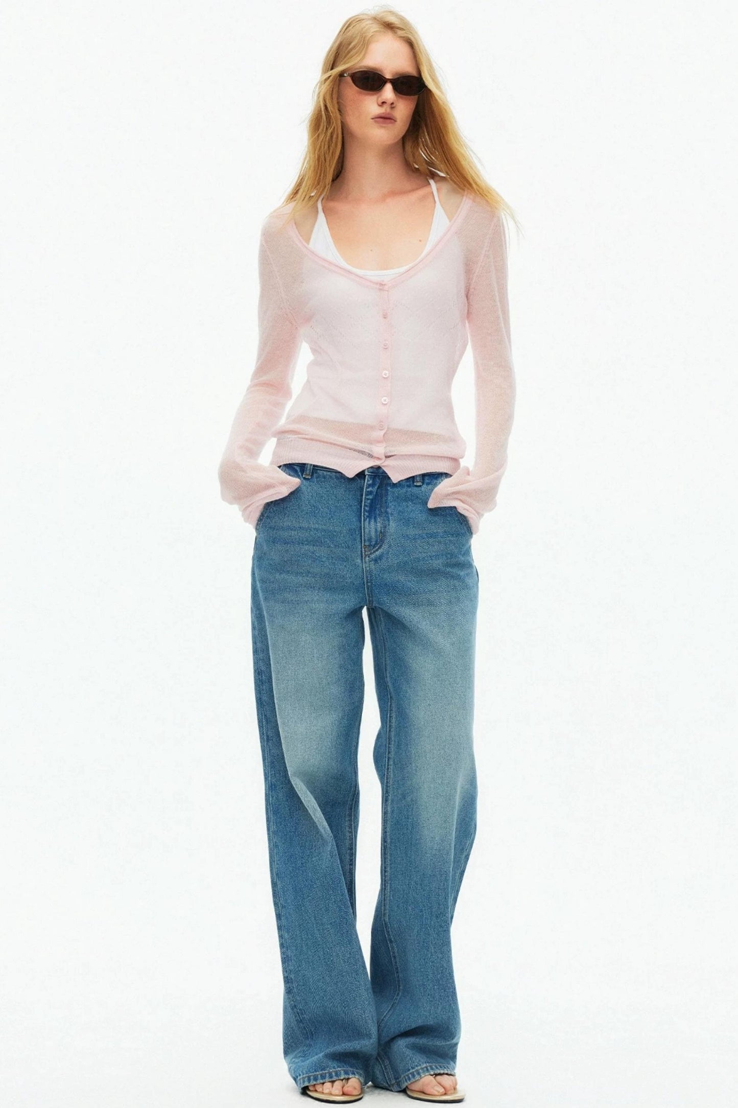 Vintage Distressed Cotton Jeans