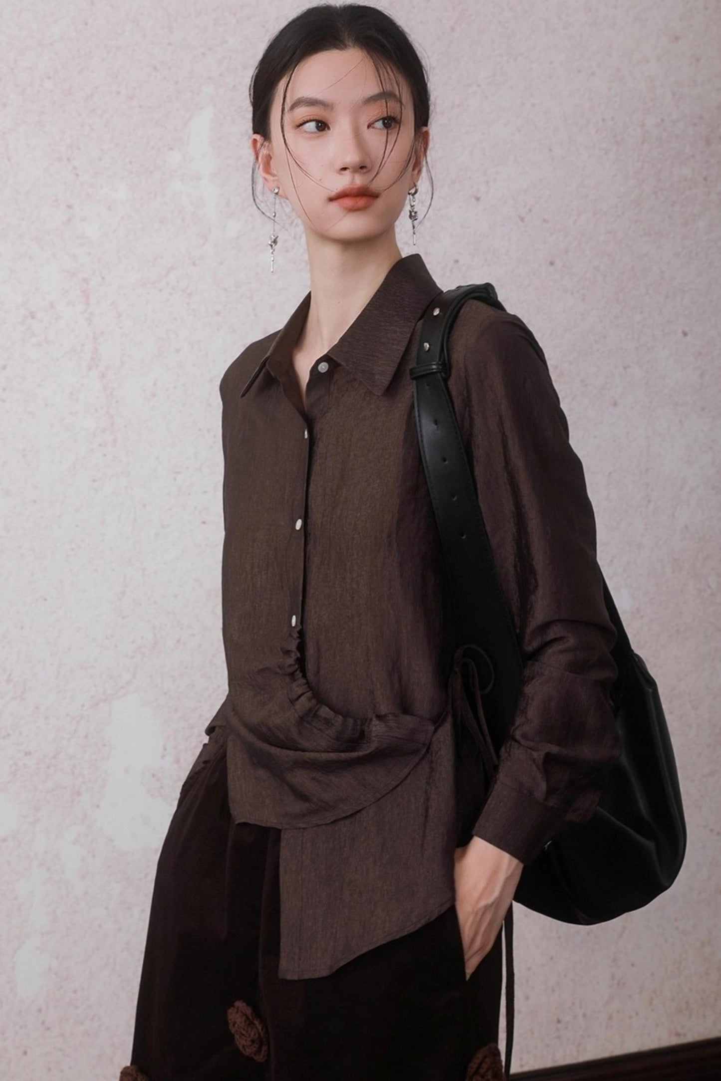 Autumn Acetate Chinese Shirt