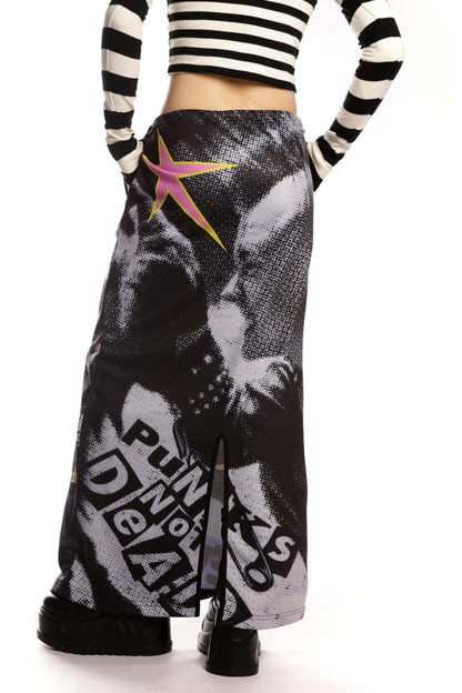 Punk Retro Printed Sweatshirt Skirt