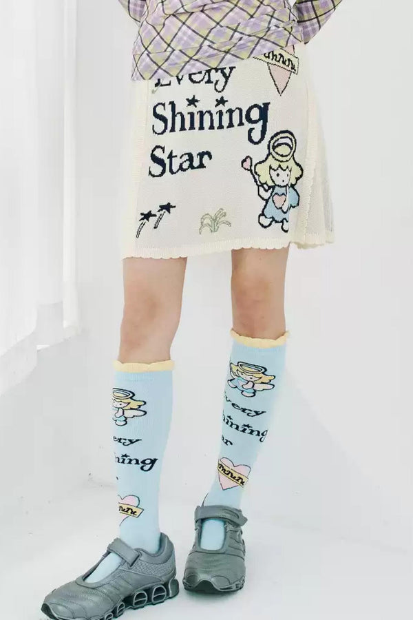 Peach Knit A-Line Skirt