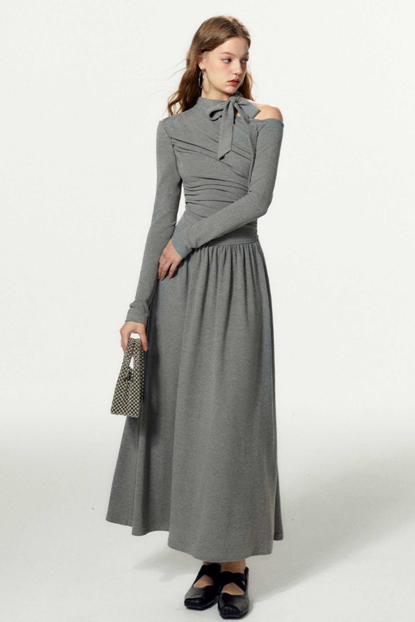 Elegant A-Line Long Sleeve Dress