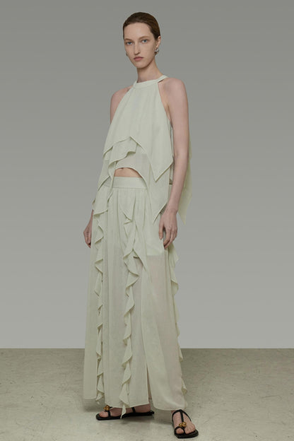 Flutter Belt Midi Skirt