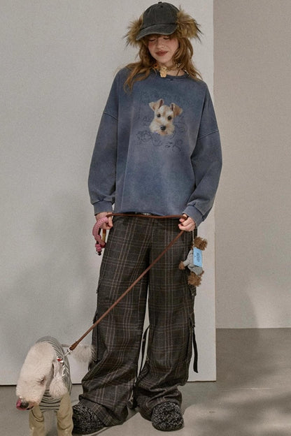 Lazy Vintage Style Pullover Sweatshirt