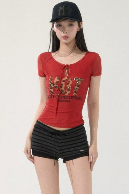 Spicy Print Cutout T-Shirt