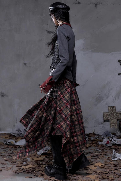 Vintage Punk Plaid Skirt