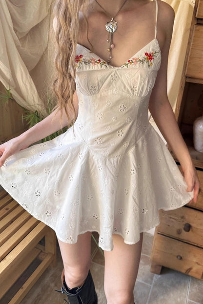 Floral V-Neck Halter A-Line Dress