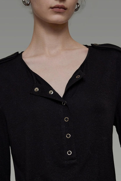 Versatile V-Neck Knit Top