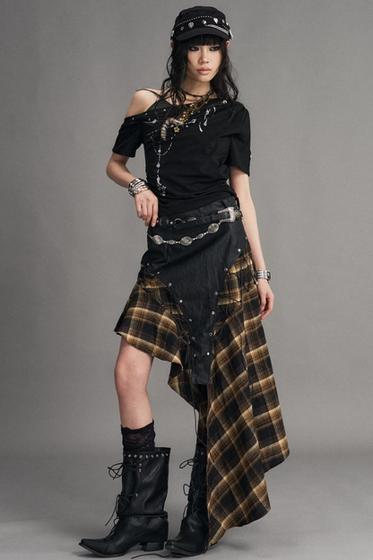 Punk Retro Plaid Skirt