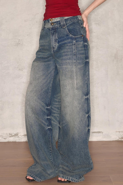 Retro Waist Loose Jeans