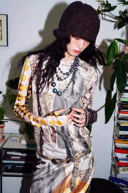 Autumn Niche Printed Sleeve Top