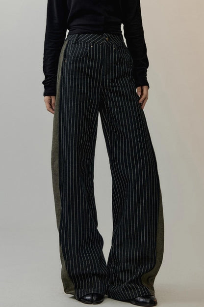Striped Patchwork Banana Pants