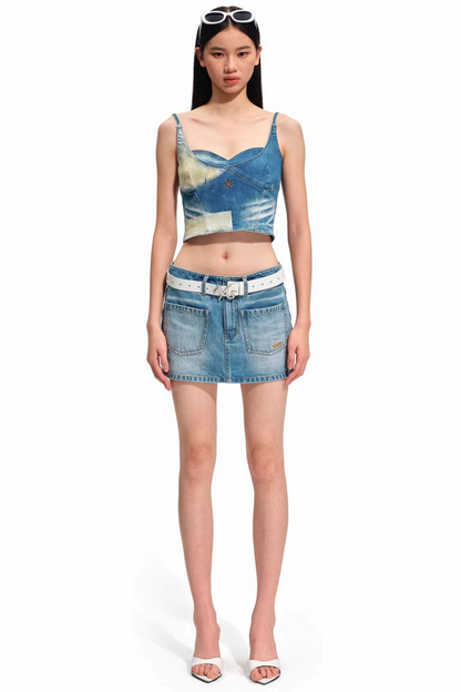 Equestrian Denim Corset Top