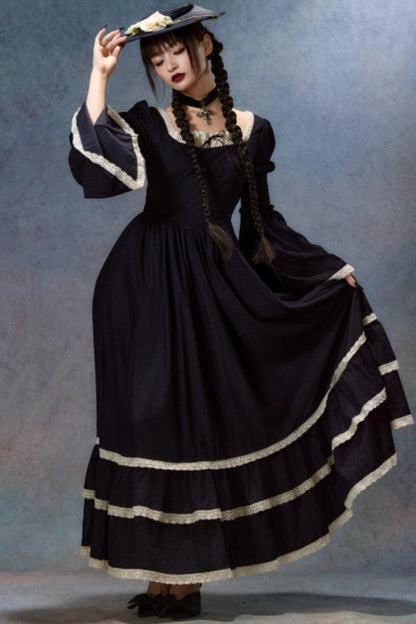 Dark Blue Lace Dress