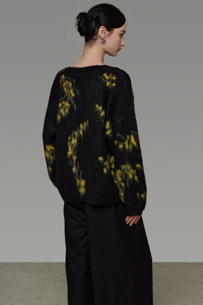 Retro Smudged Winter Sweater