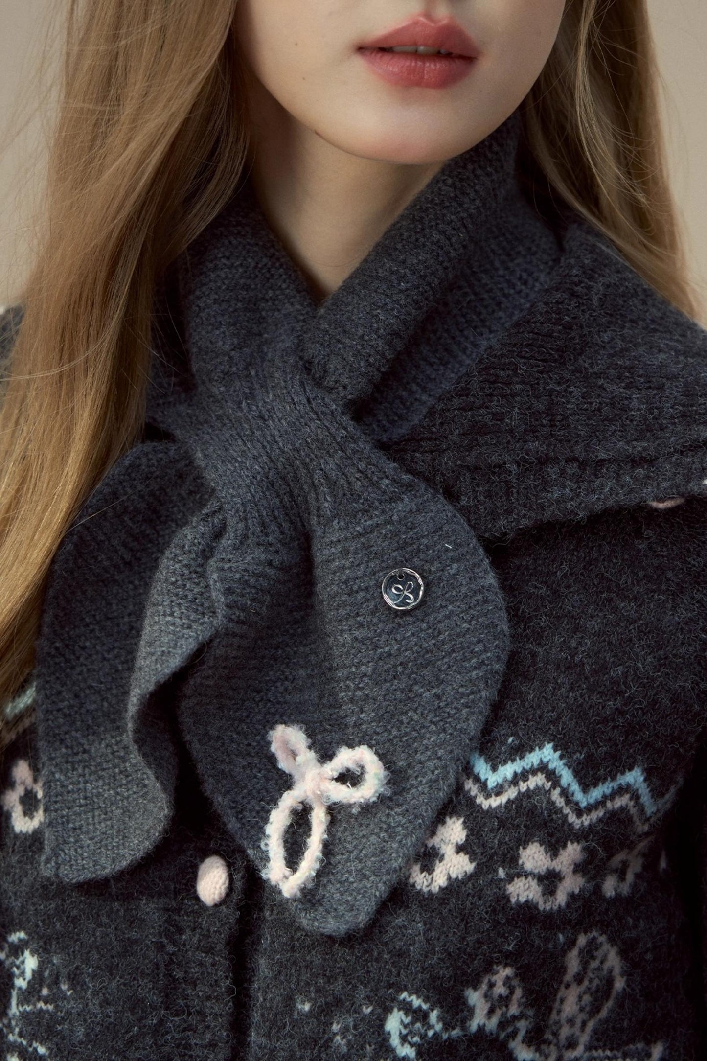 Sunset Wool Bow Scarf