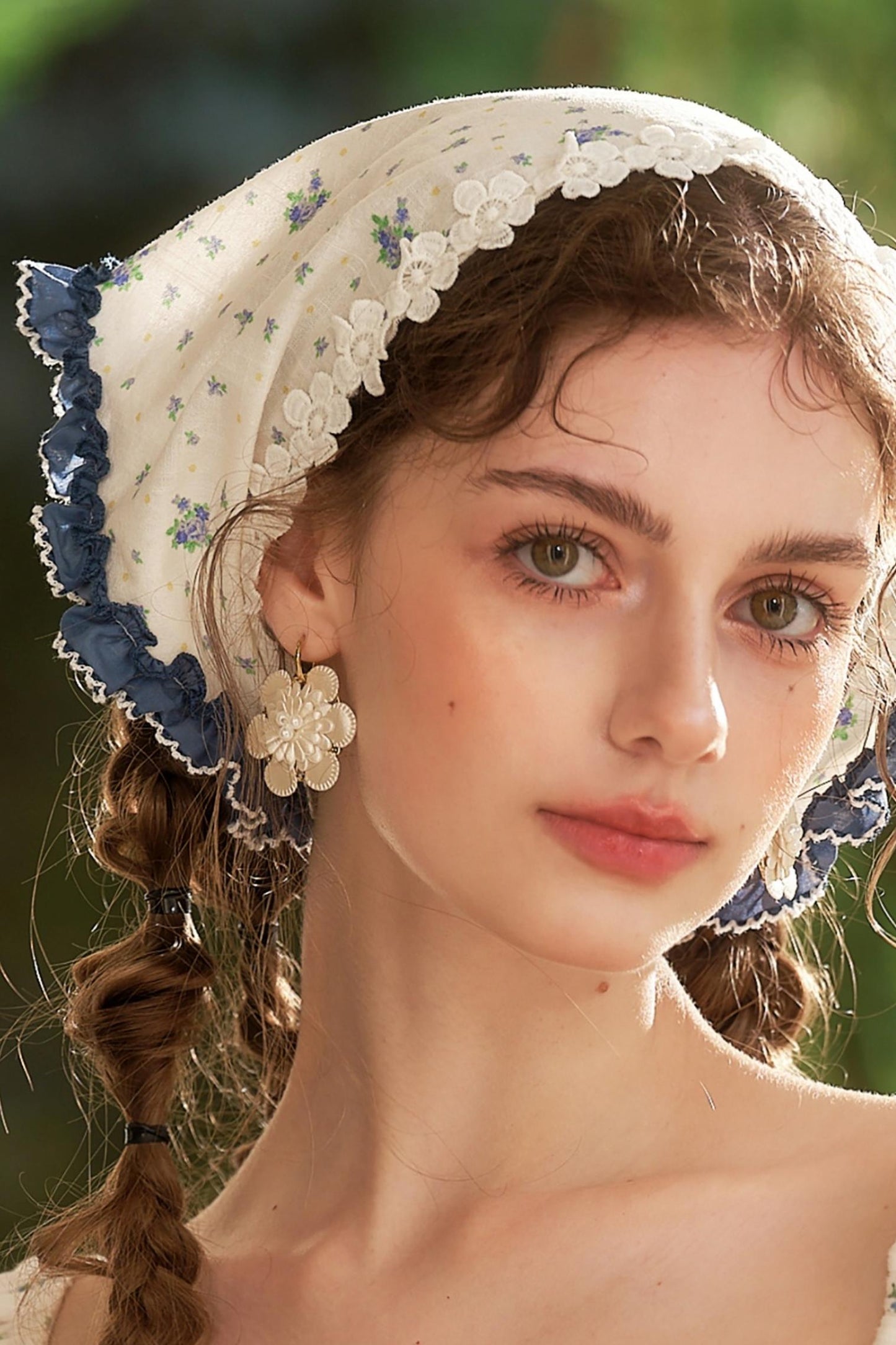 Blueberry Pastoral Floral Woman Turban