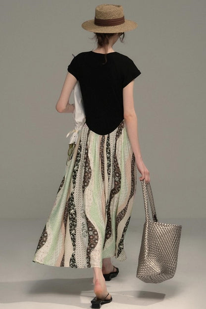 Sweet Vintage Panel Knitted Dress