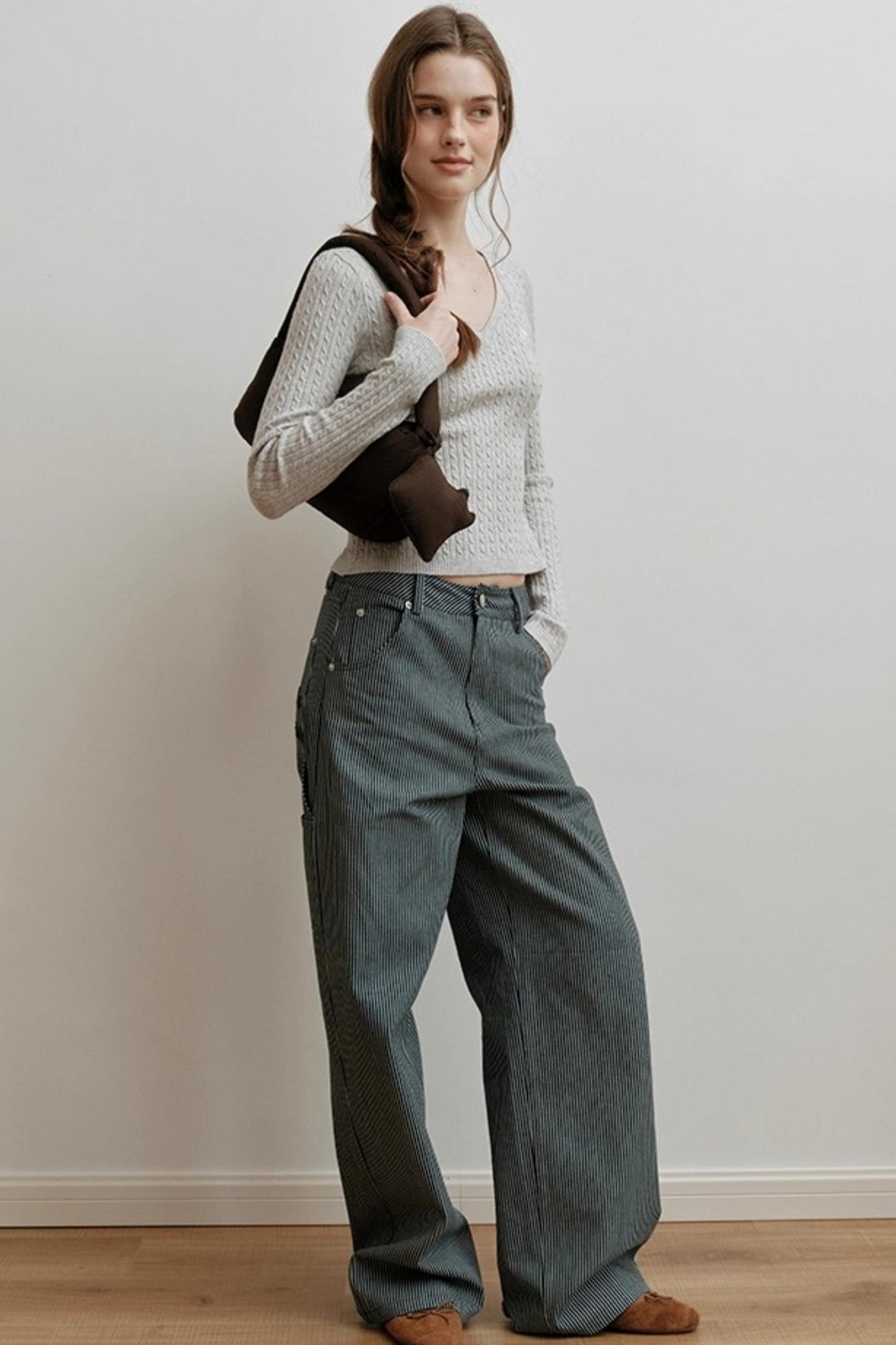 Embroidered Airy Drapey Pants