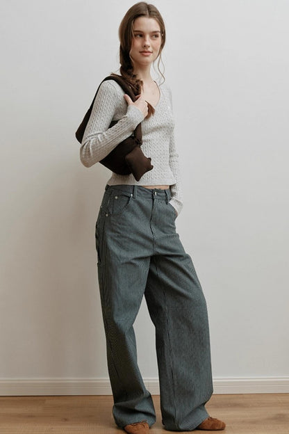Embroidered Airy Drapey Pants