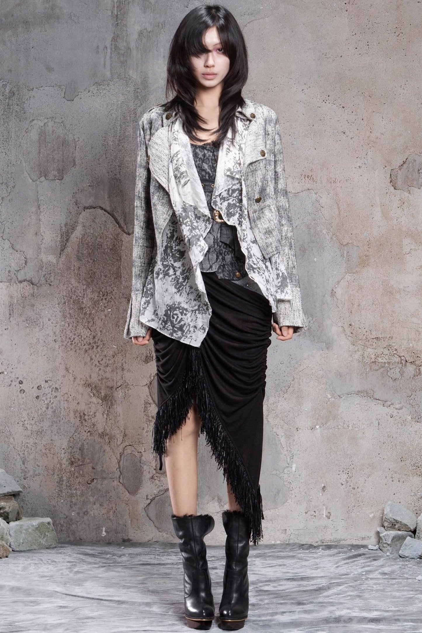 Patchwork Knit Skirt