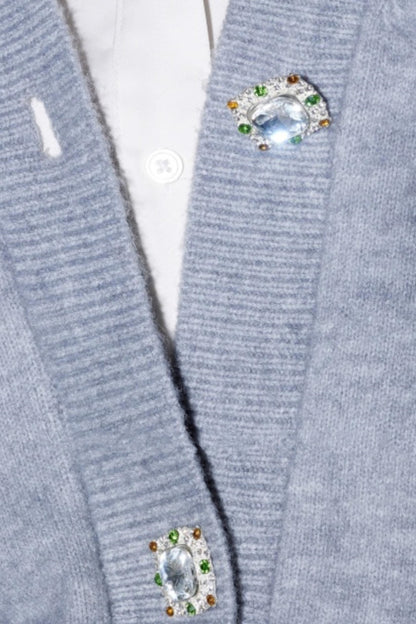 Winter Twist Lantern Sleeve Cardigan