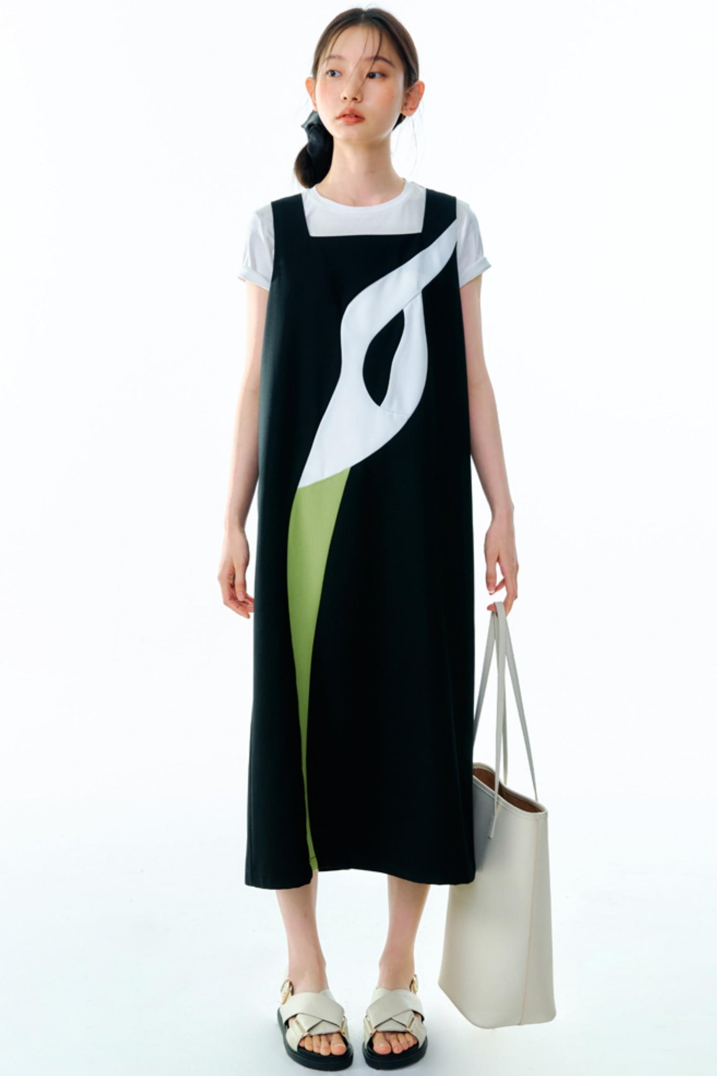 Calla-Lilien-Patchwork-Trägerkleid