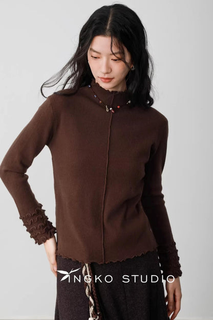 Karamell Latte Wellenpullover