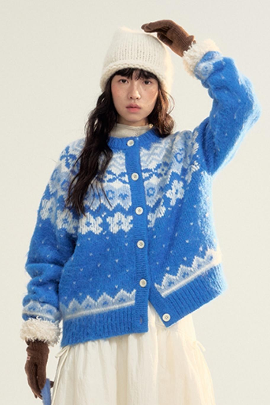 Royal Blue French Knit Cardigan