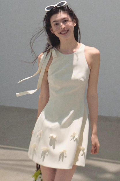 Floral Ribbon Waist Dress