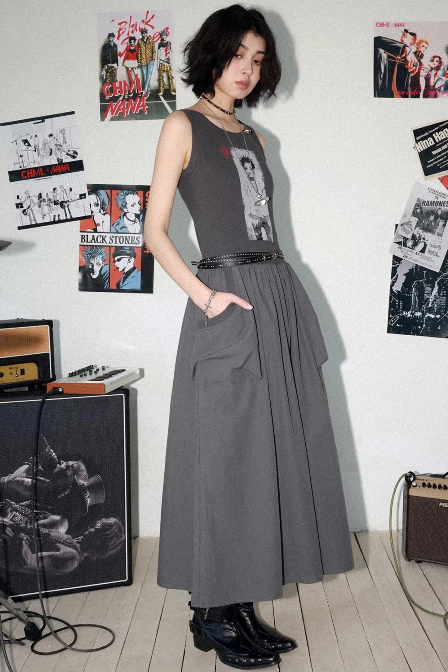 Kleid mit Charakterdruck und Patchwork