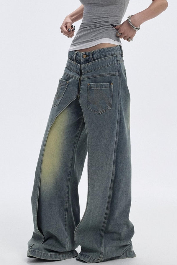 Vintage Blue Wide-Leg Jeans