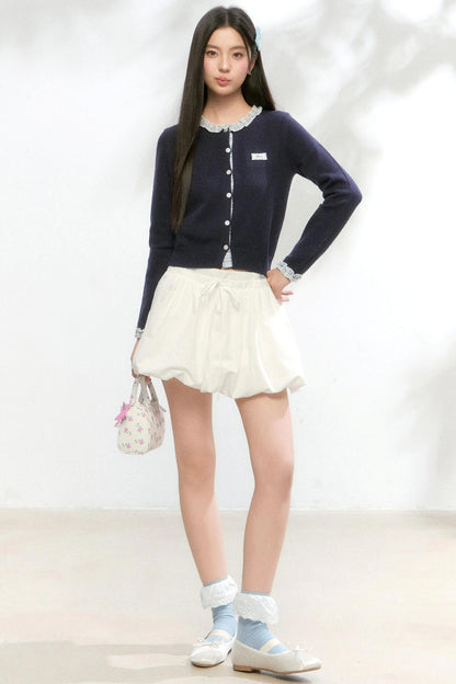 Fake Layered Contrast Knit Top Set-Up