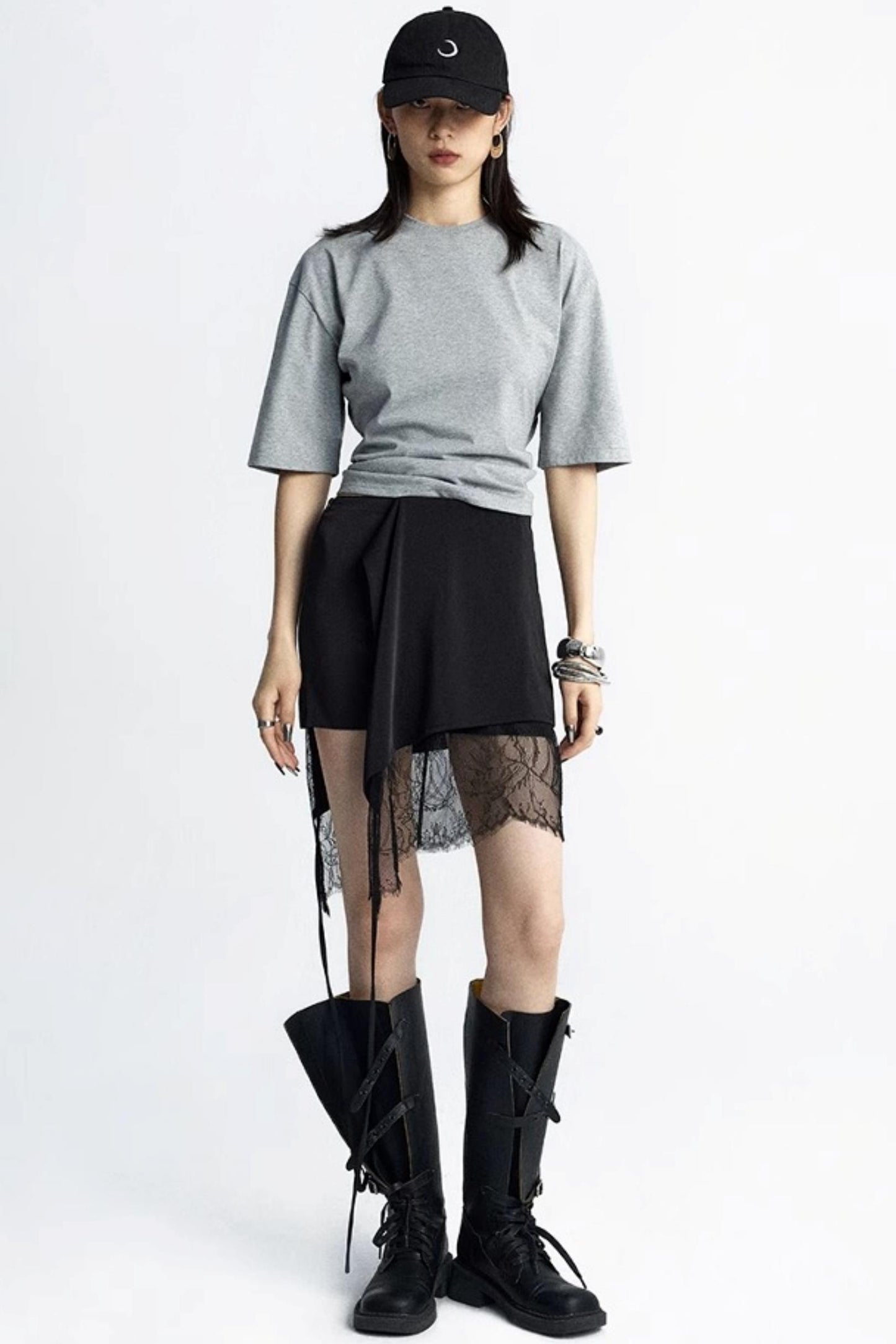 Pinch-Pleated Cut-Out Short Sleeve Summer Top