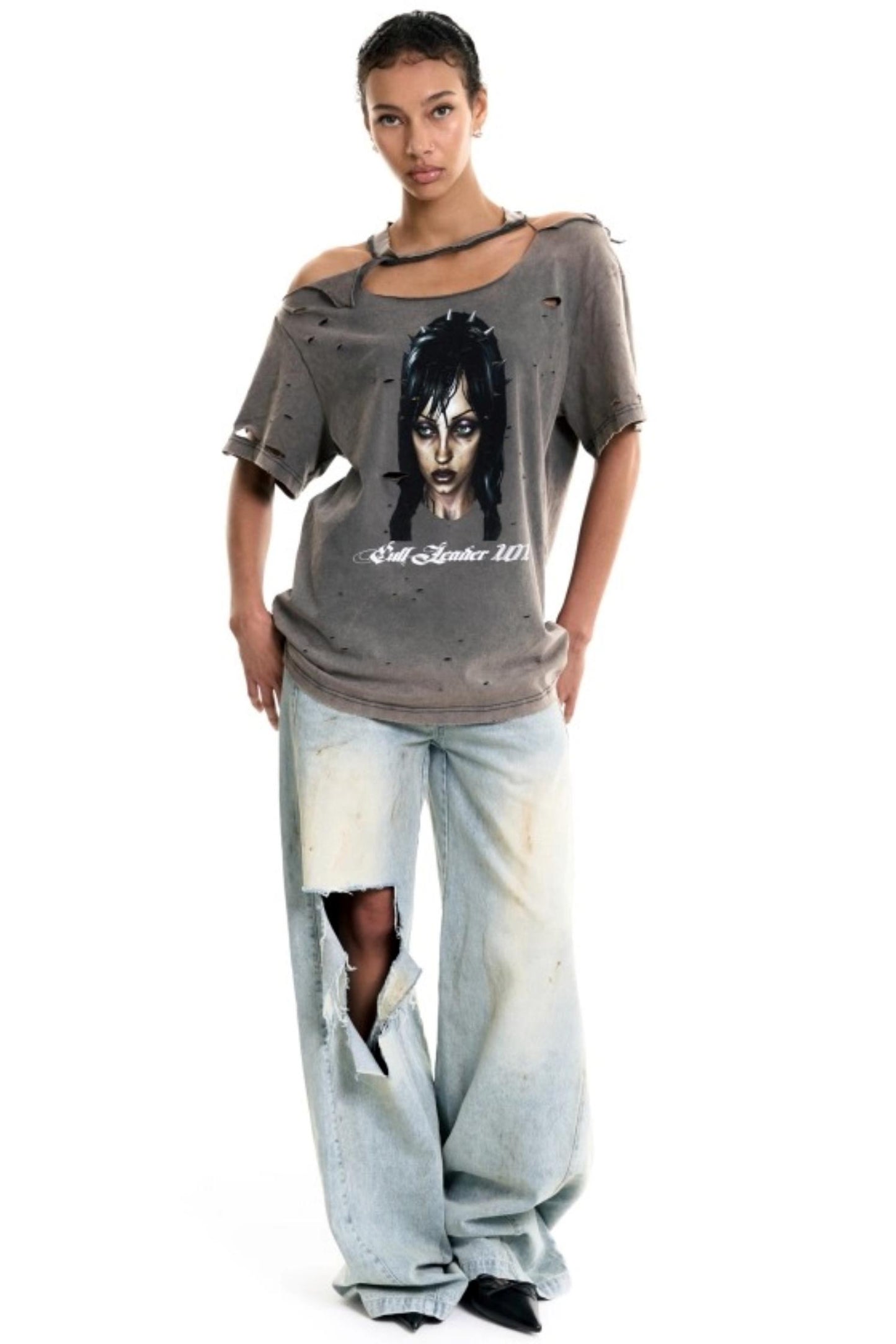 Spoiled Aesthetic Distressed Baggy T-shirt