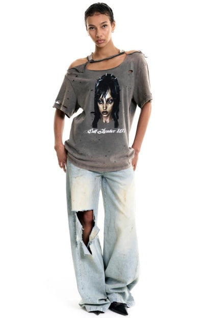 Spoiled Aesthetic Distressed Baggy T-shirt