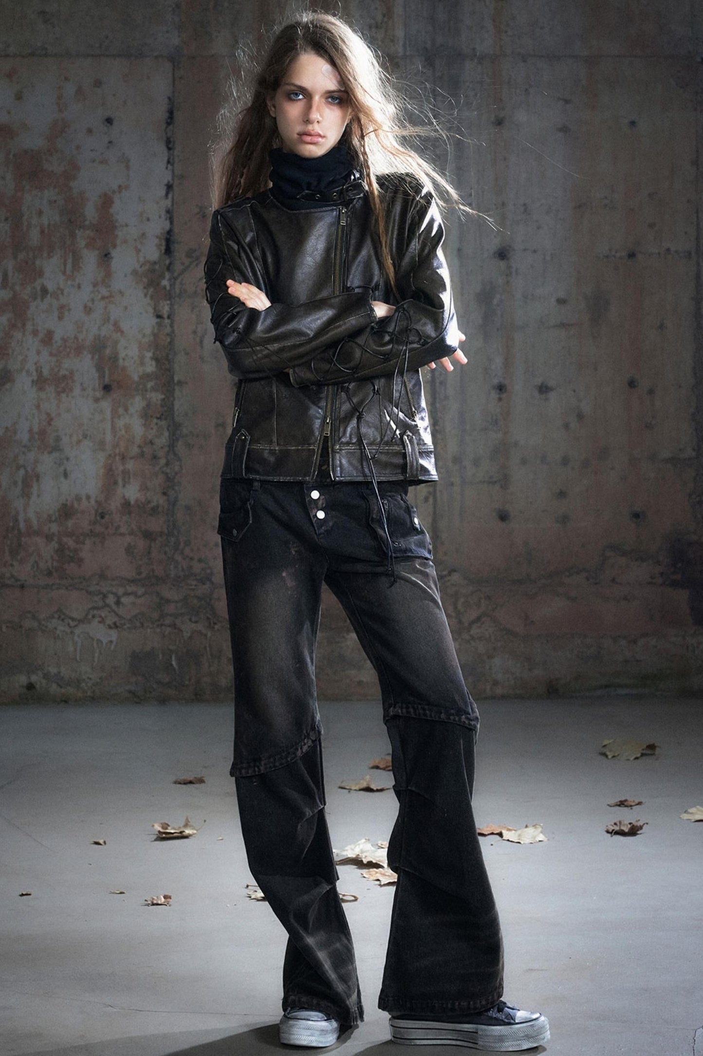 Patchwork Distressed Pants