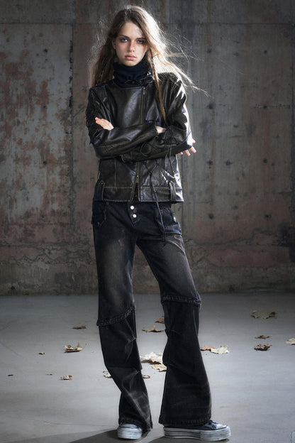 Patchwork Distressed Pants