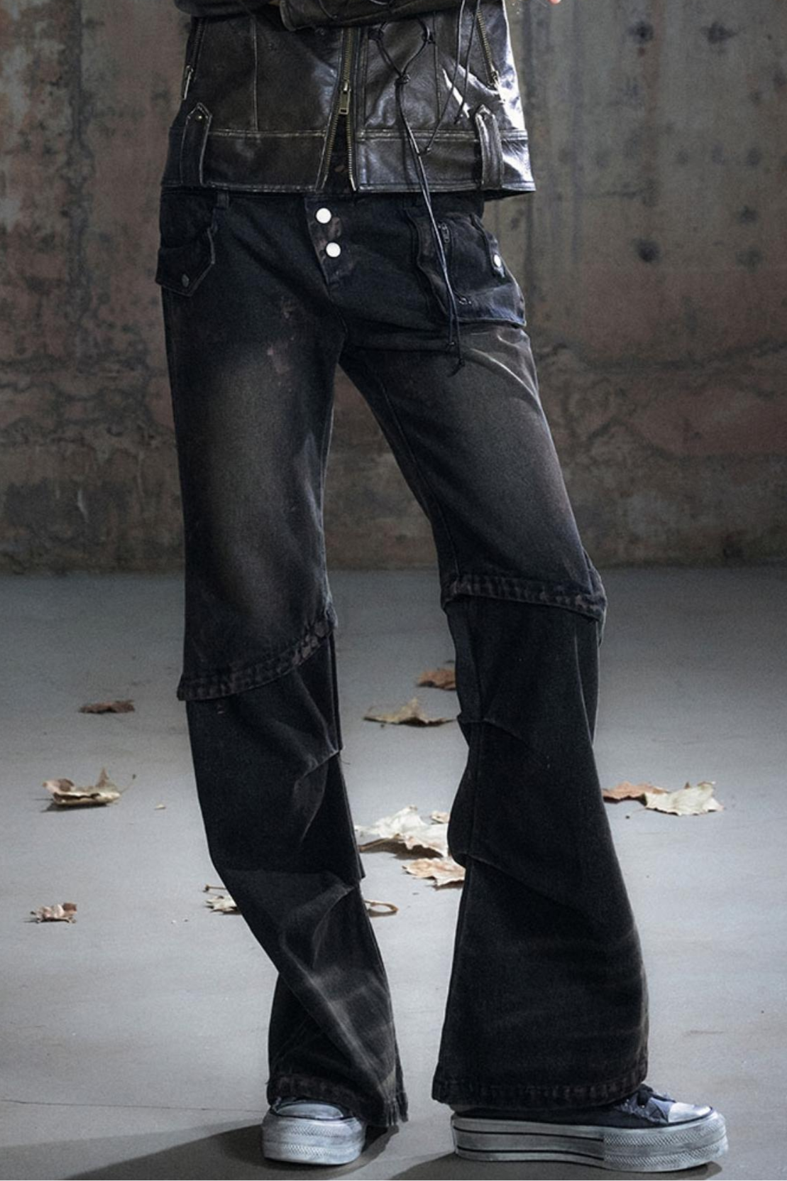 Patchwork Distressed Pants