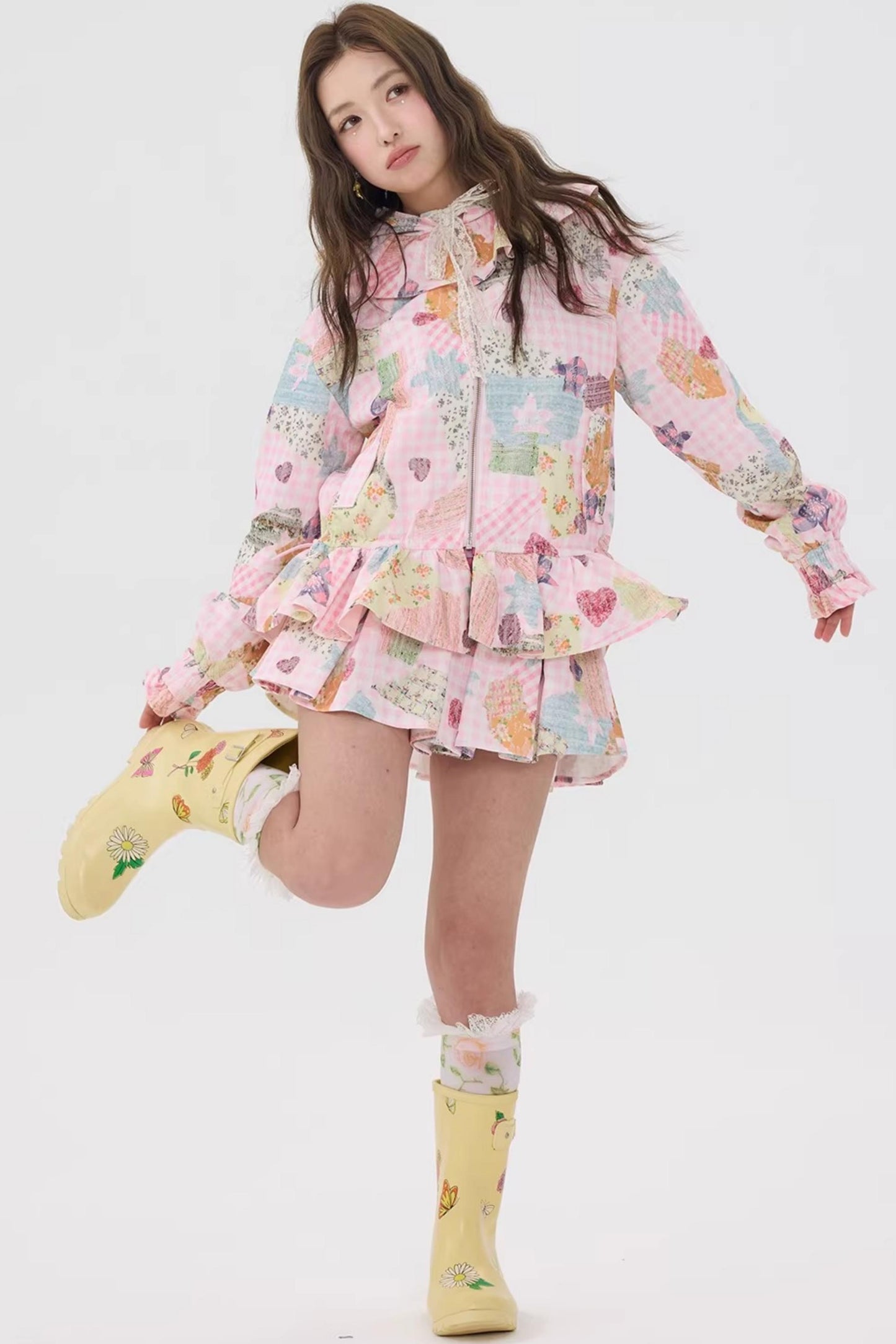 Pink Lace Cardigan Set-Up