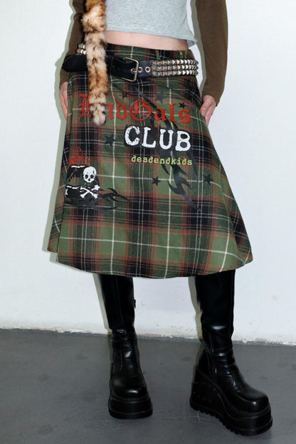 Punk Plaid Layered Skirt