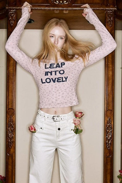 Pink Floral Slim-Fit Sweater