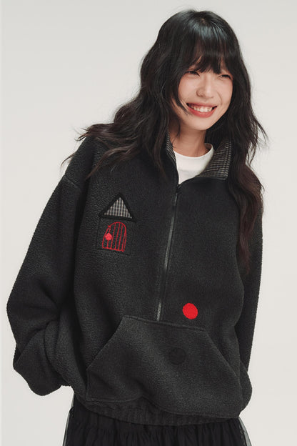 Colorful Plaid Fleece Sweatshirt