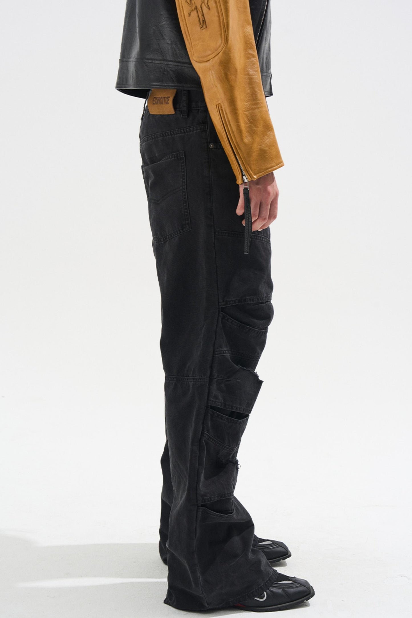 Layered Split Dirty Jeans