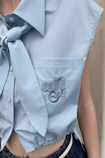 Tie-Back Sleeveless Top