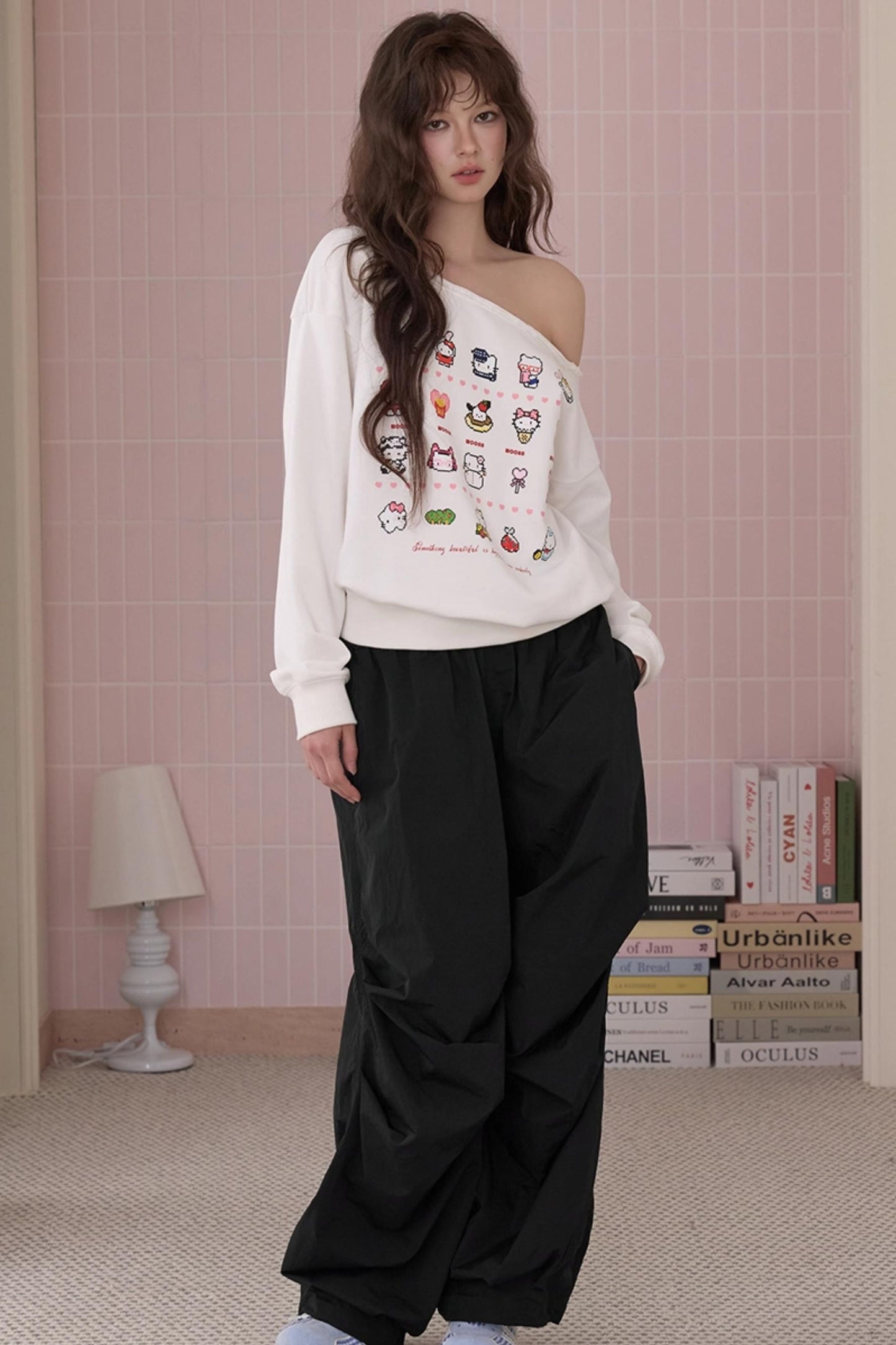 Loose Pleated Parachute Pants