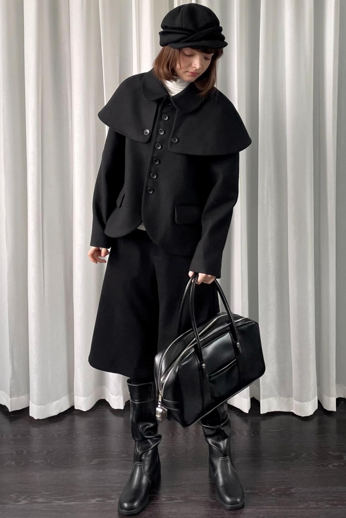 Versatile Black Woolen Suit Jacket