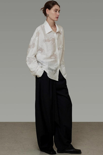 Autumn Jacquard Drape Top