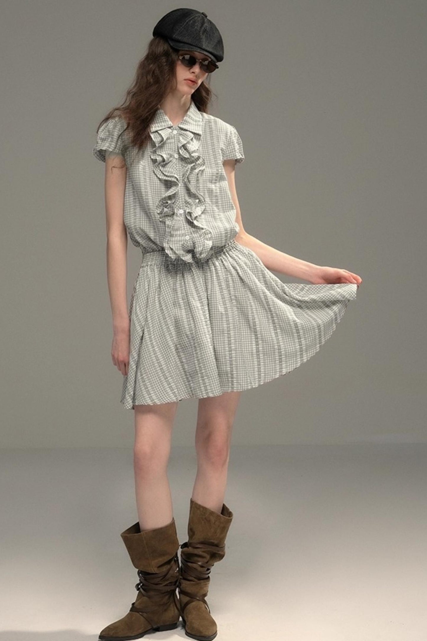 Silver Coral Jacquard Lace Dress