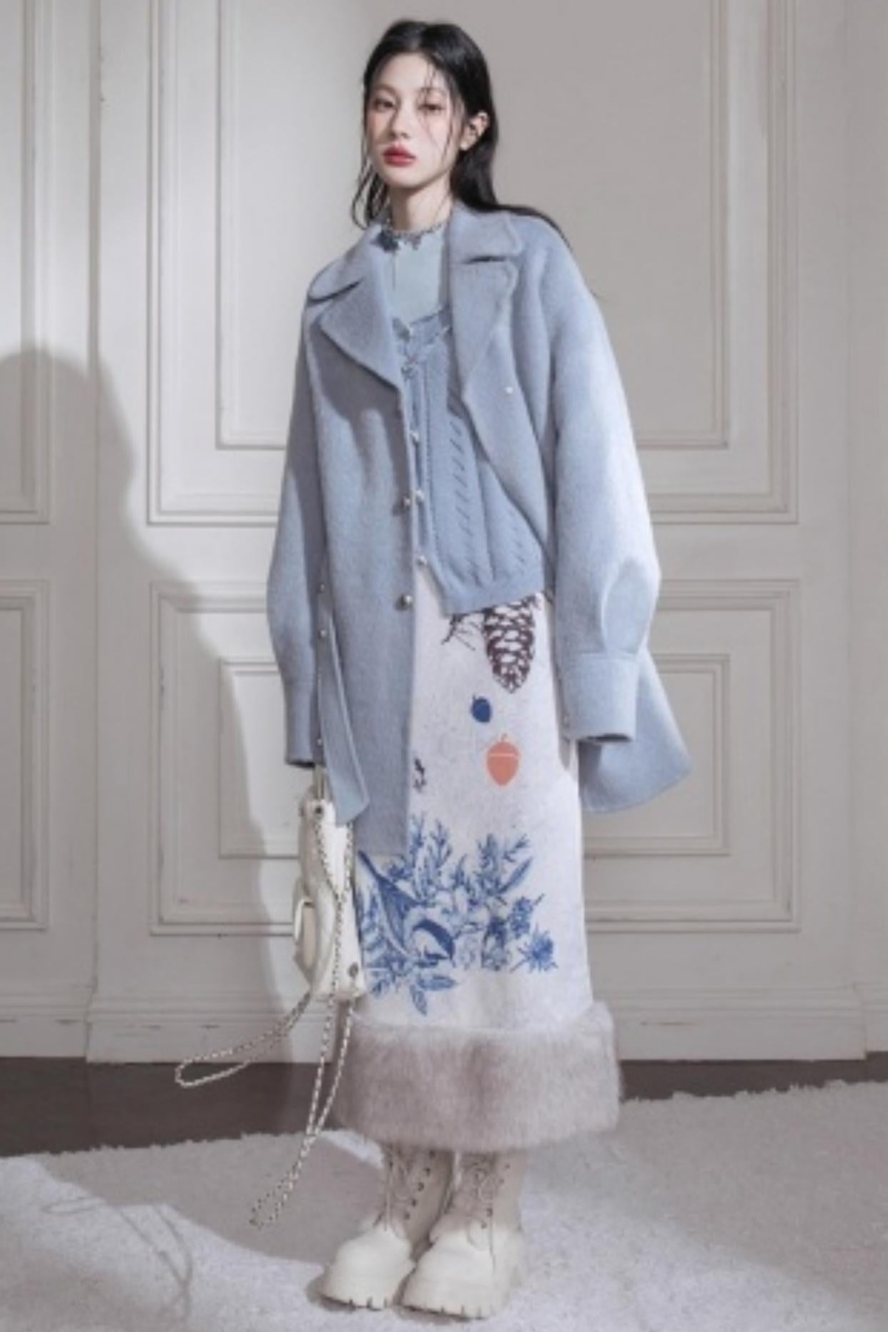 Winter Night Snow Plush Skirt