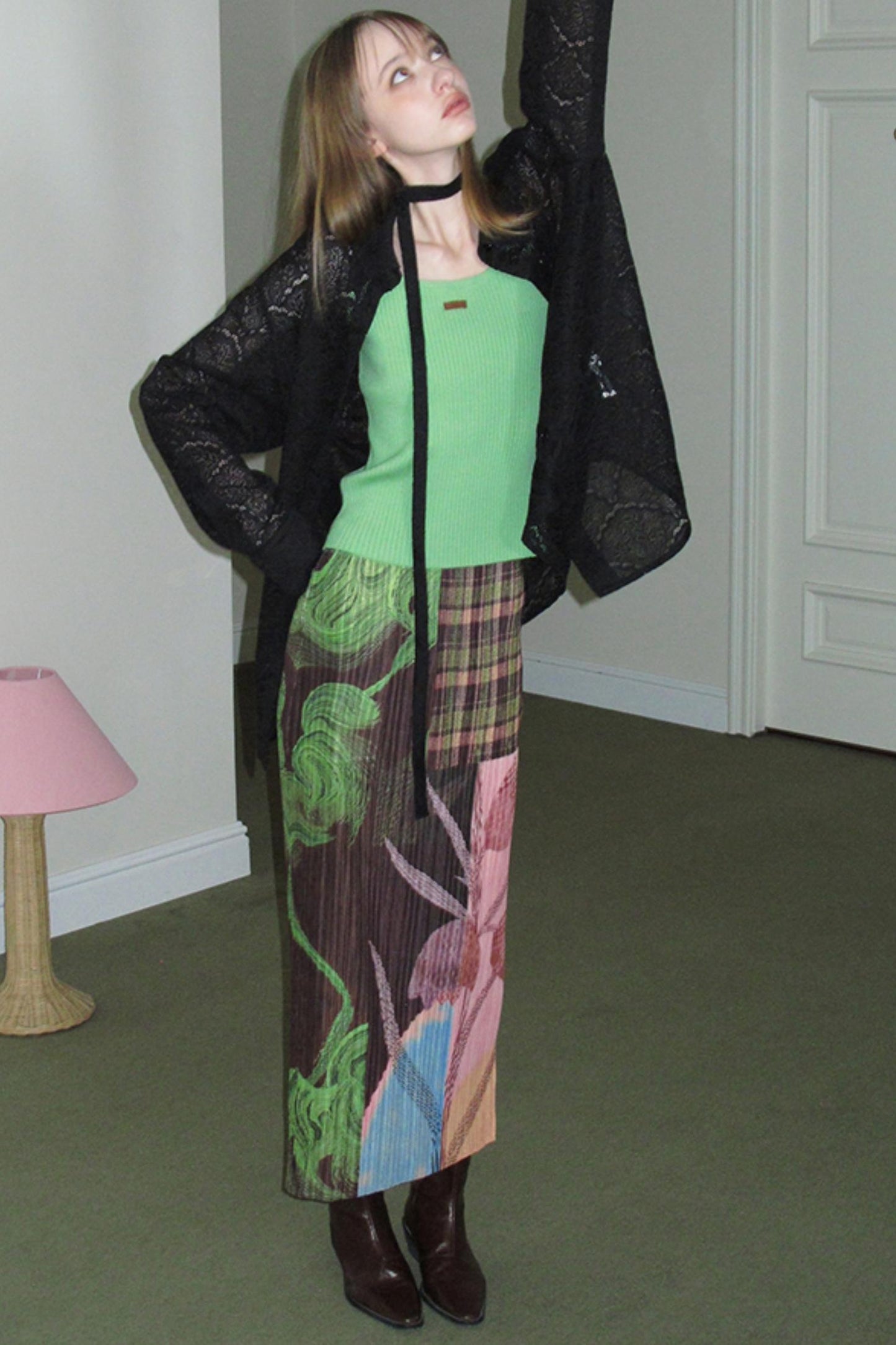 Pleated Retro Wave Skirt